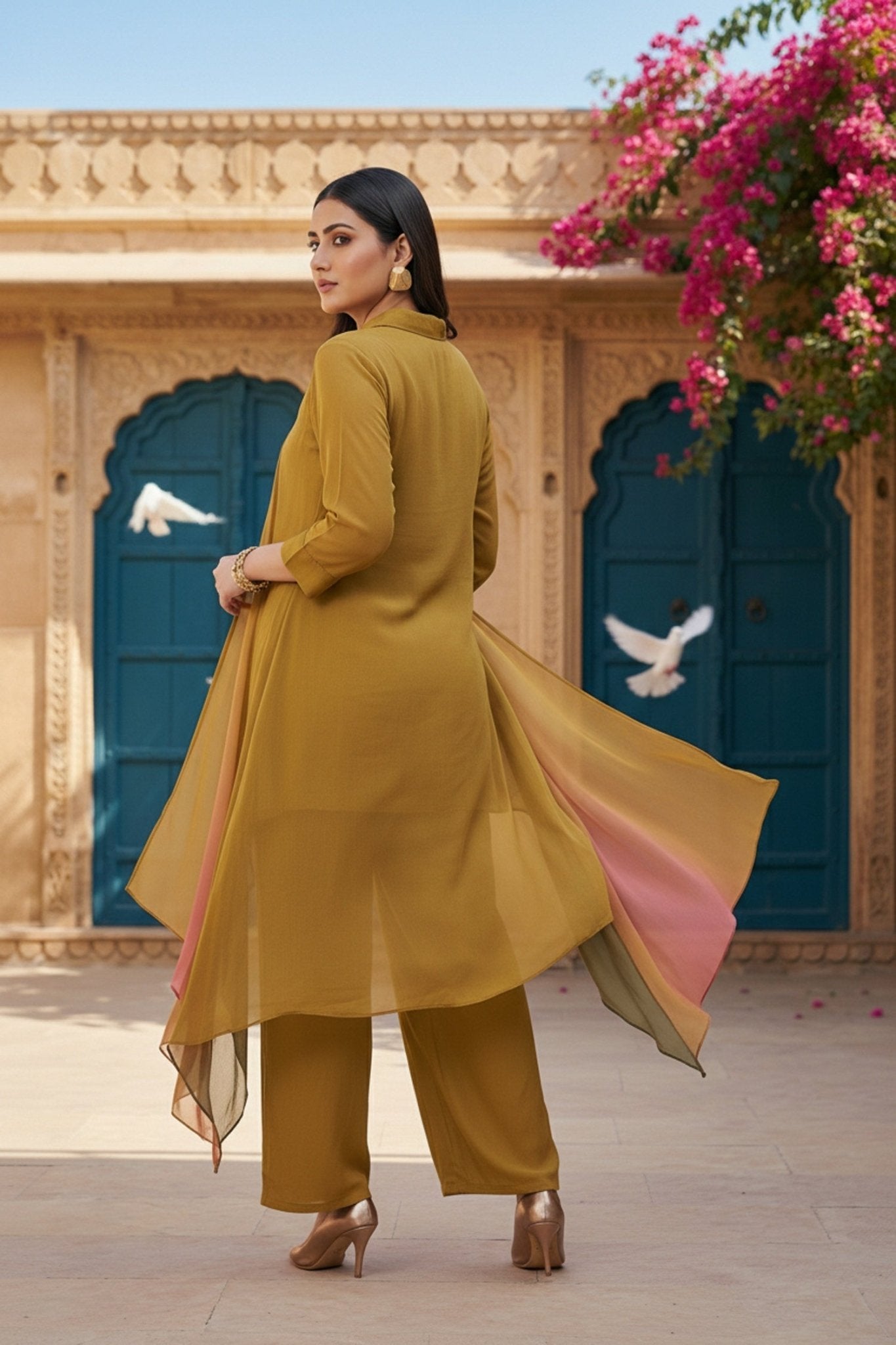 Chic Mustard Chinon Cord Set - Freyaa USA & Canada