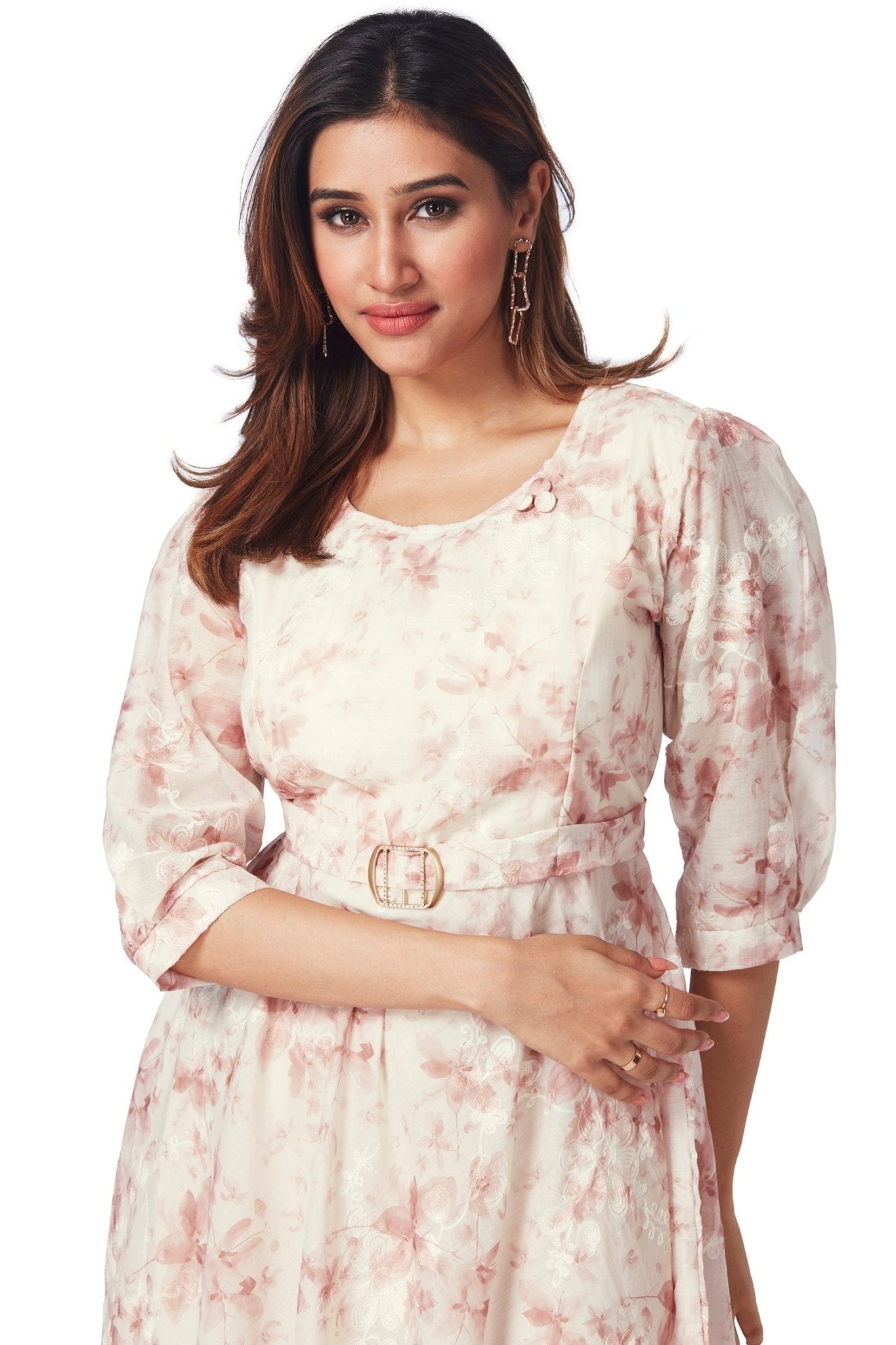 Classy Cotton Floral Printed Tunic Dress - Freyaa USA & Canada
