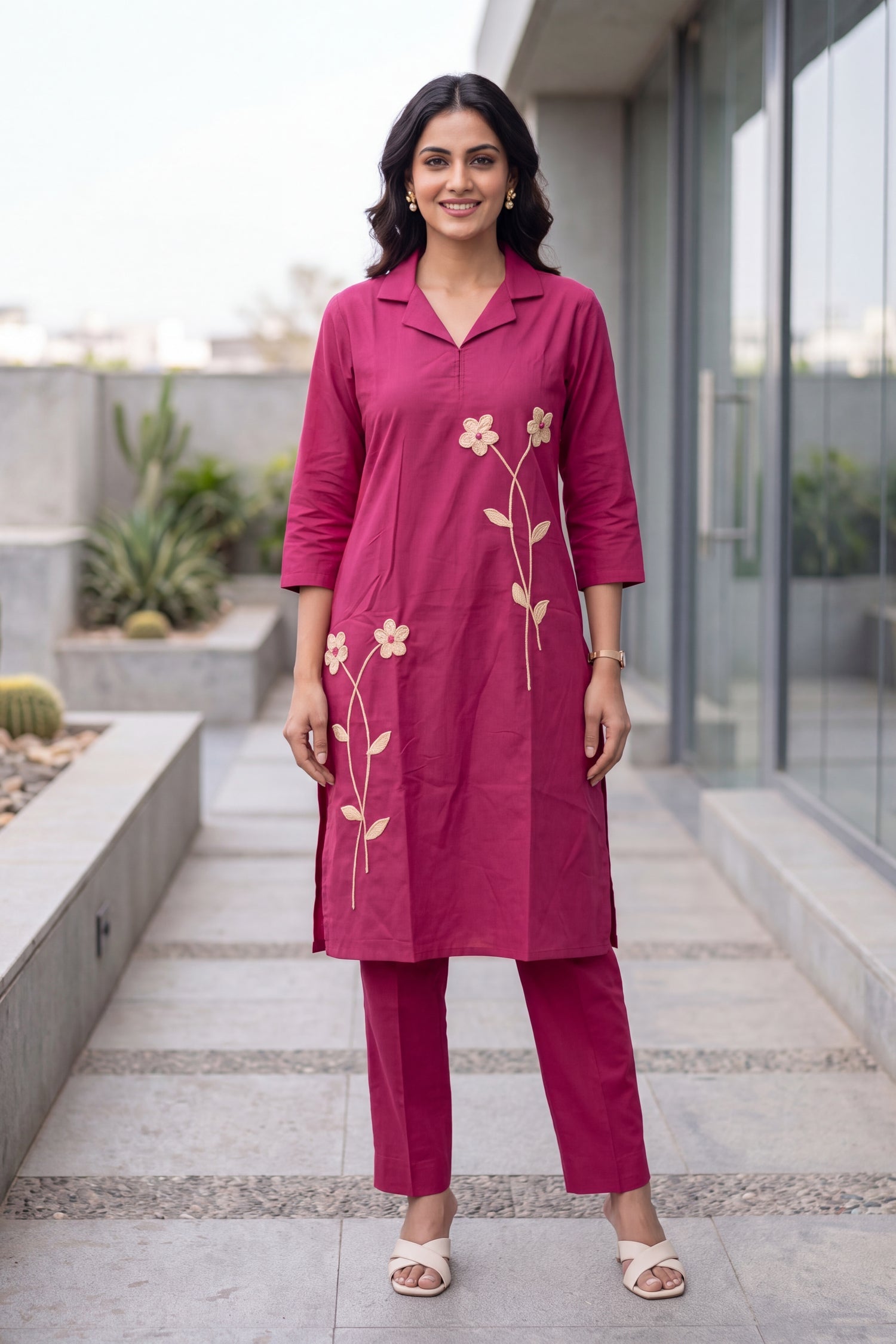 Berry Bloom Embroidered CordSet