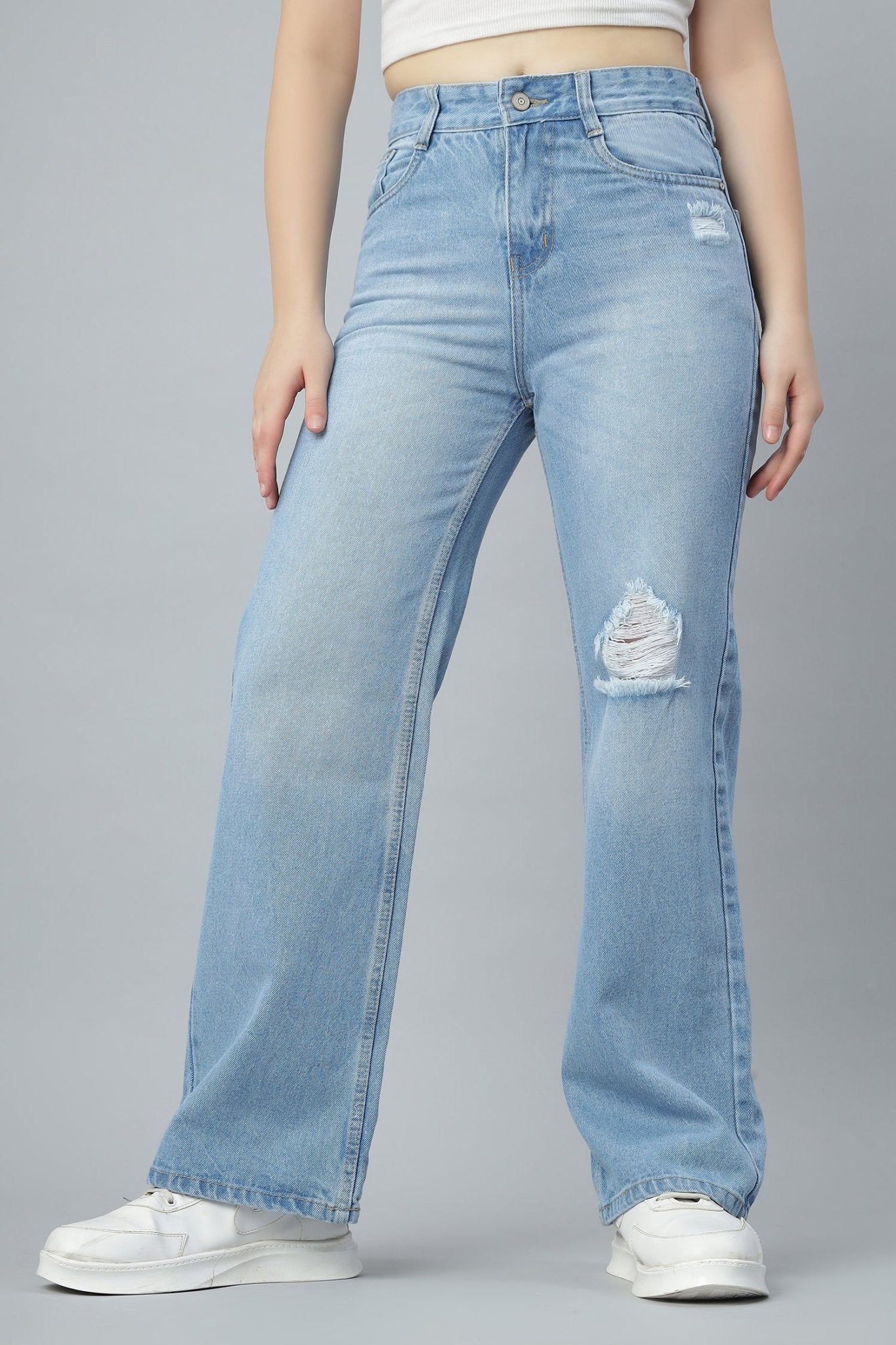 Side Ripped Street Denim - Freyaa USA & Canada