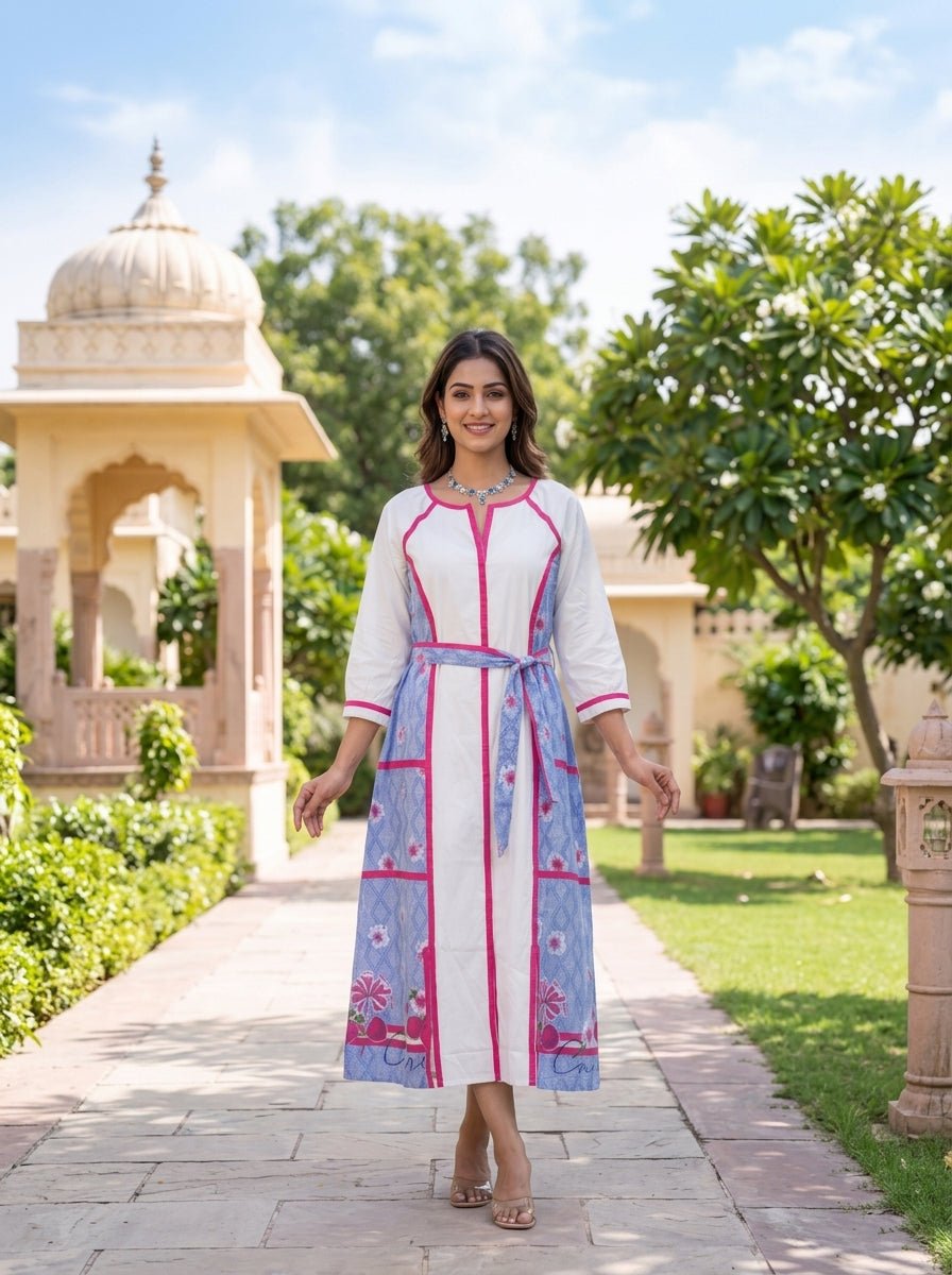 Floral & Strawberry Printed Casual Dress - Freyaa USA & Canada