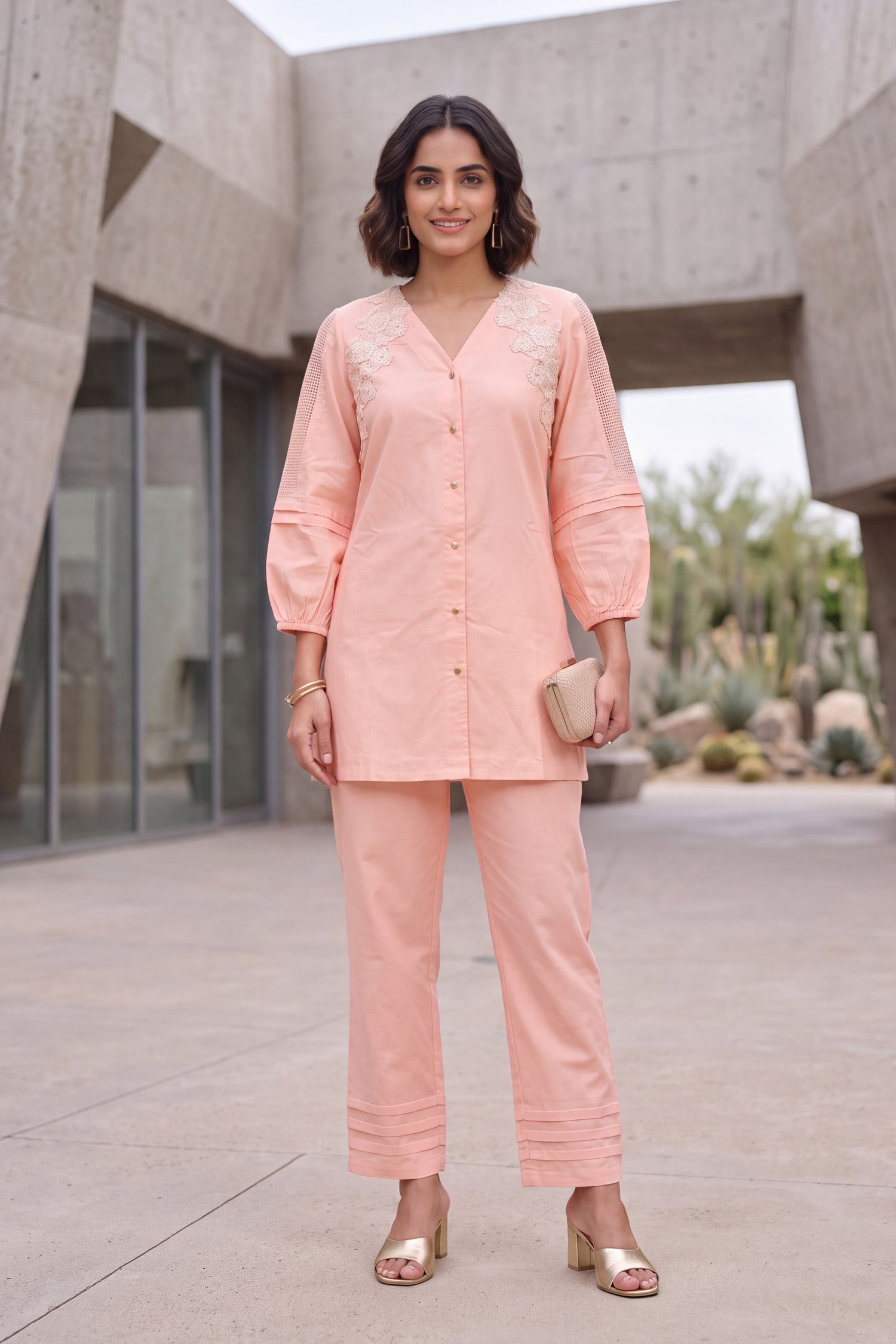 Blush Bloom Embroidered CordSet