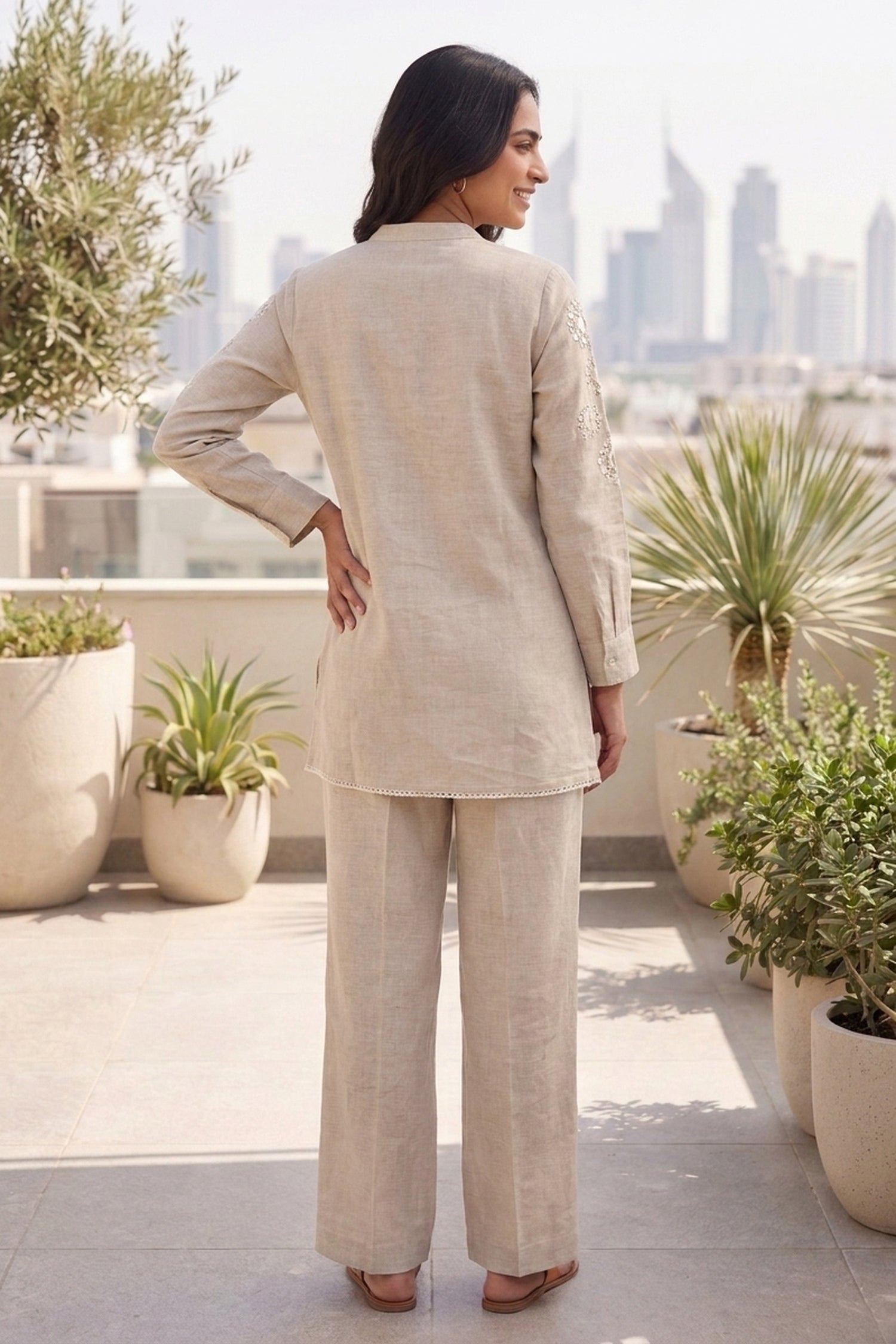 Relaxed Fit Jute Mirrorwork Cord Set