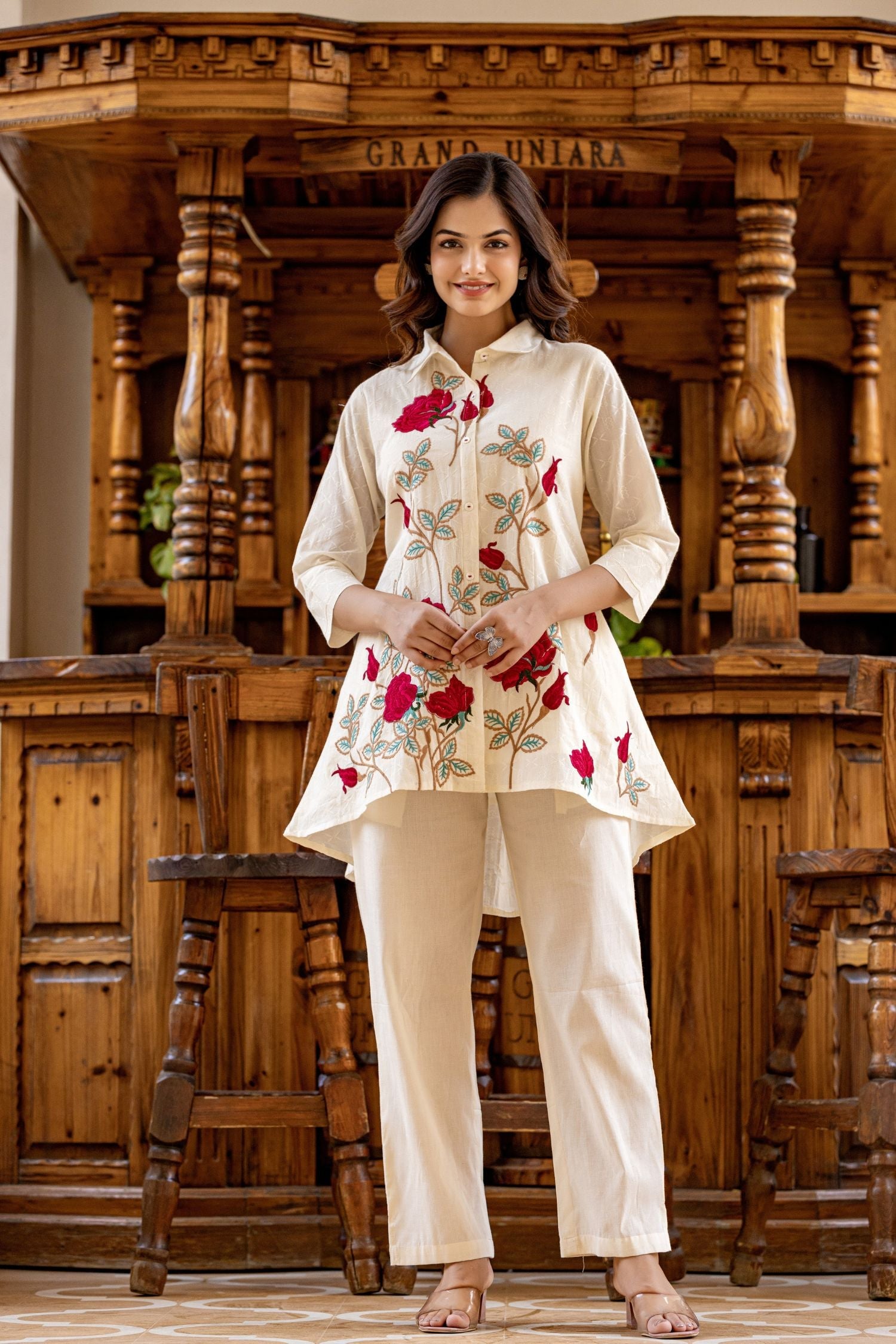 Floral Front Charm Co-ord Set