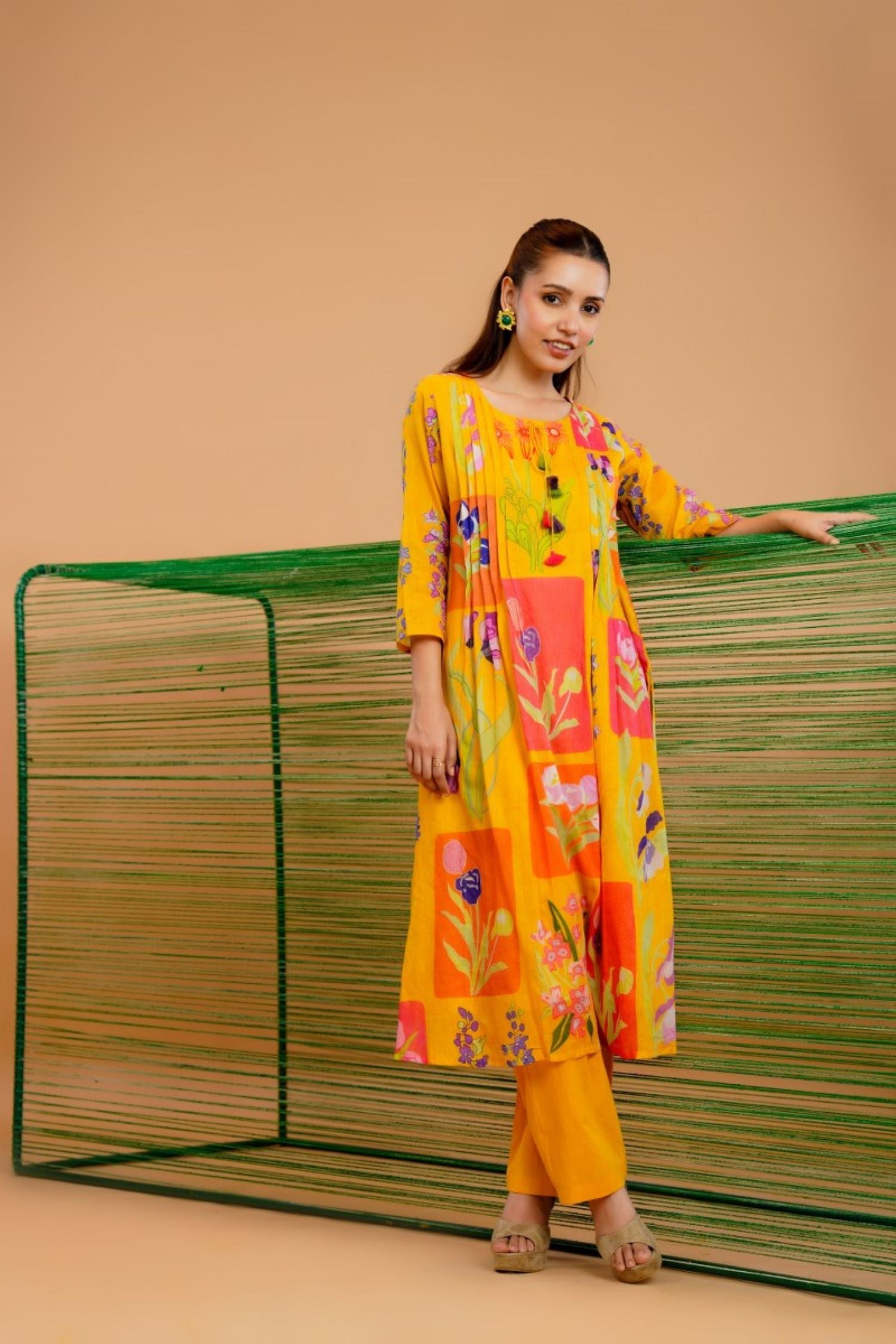 Mustard Muse Printed Cotton Cord Set