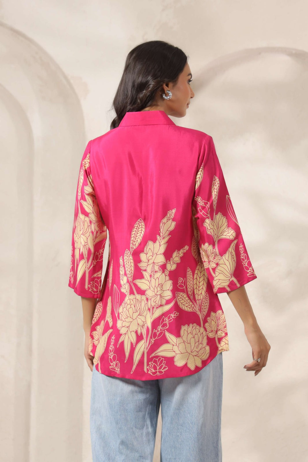 Rani Satin Shirt with Digital Print Design