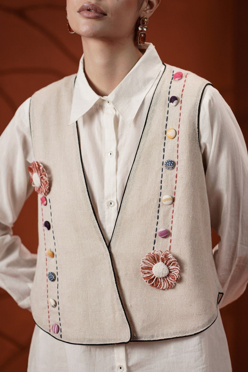 Jute Cotton Embroidery Cord Set - Freyaa