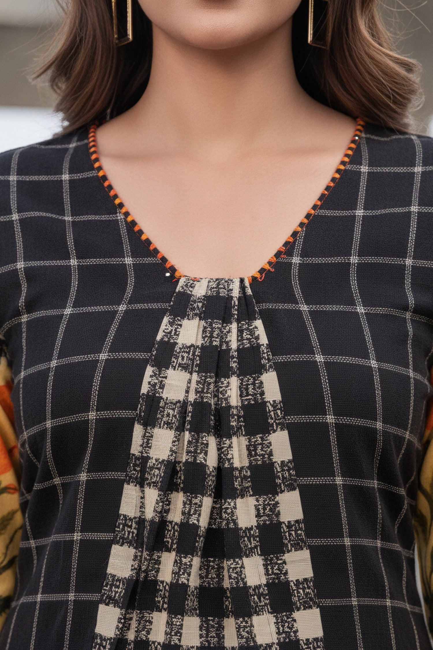 Noir Check & Citrus Print CordSet