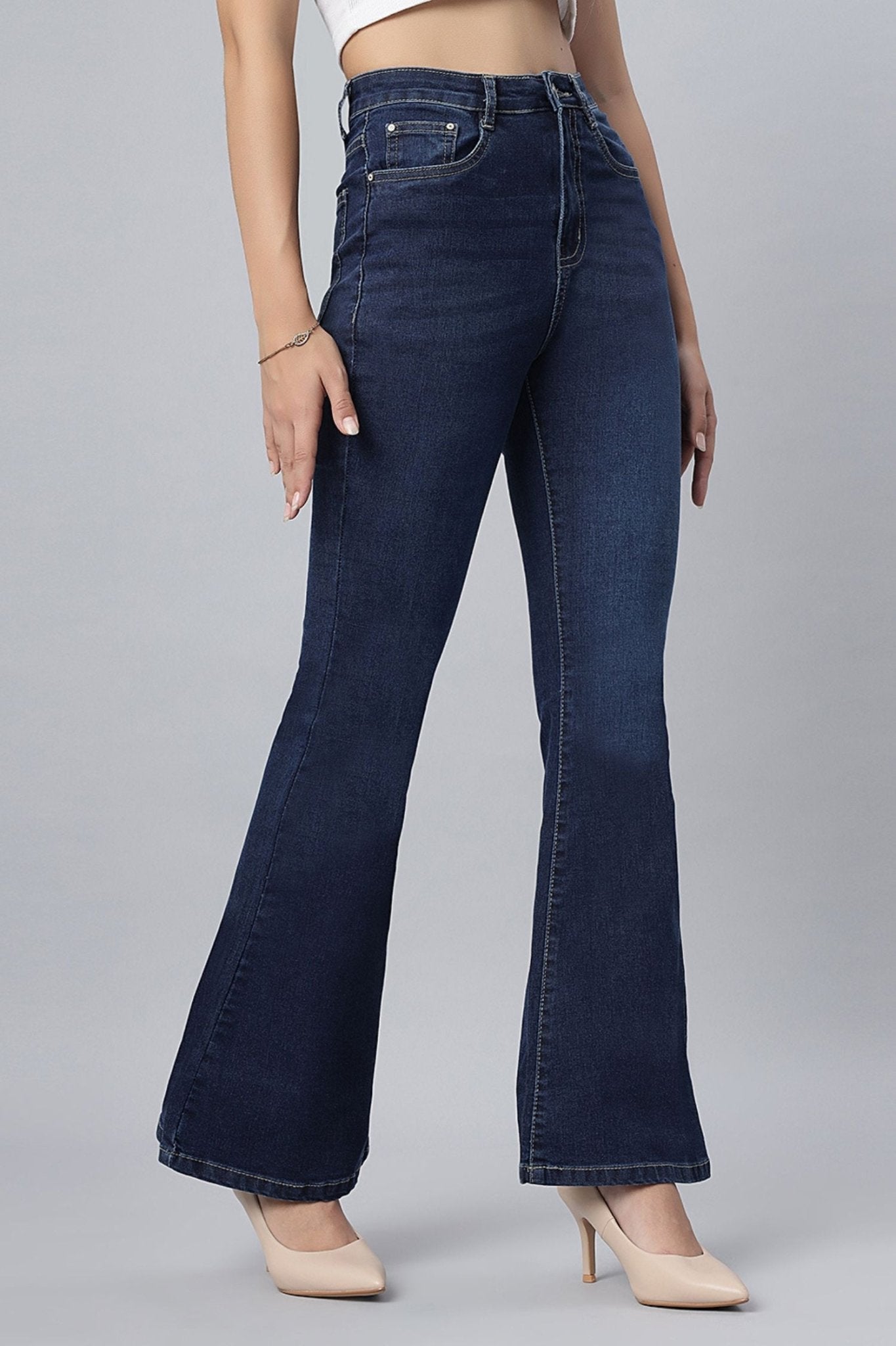 Denim Blue Bootcut Jeans - Freyaa USA & Canada