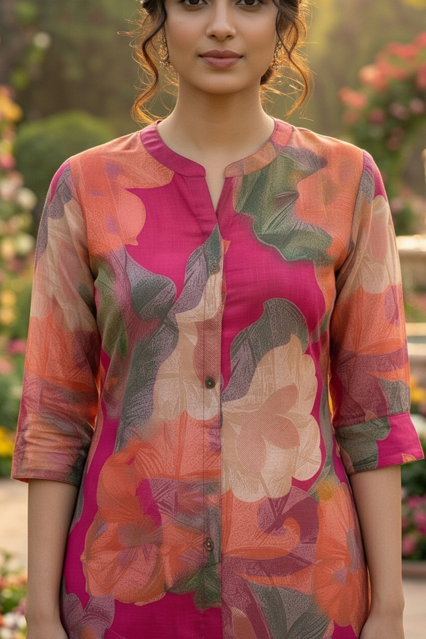 Rani Digital Printed Cotton Long Kurti - Freyaa USA & Canada