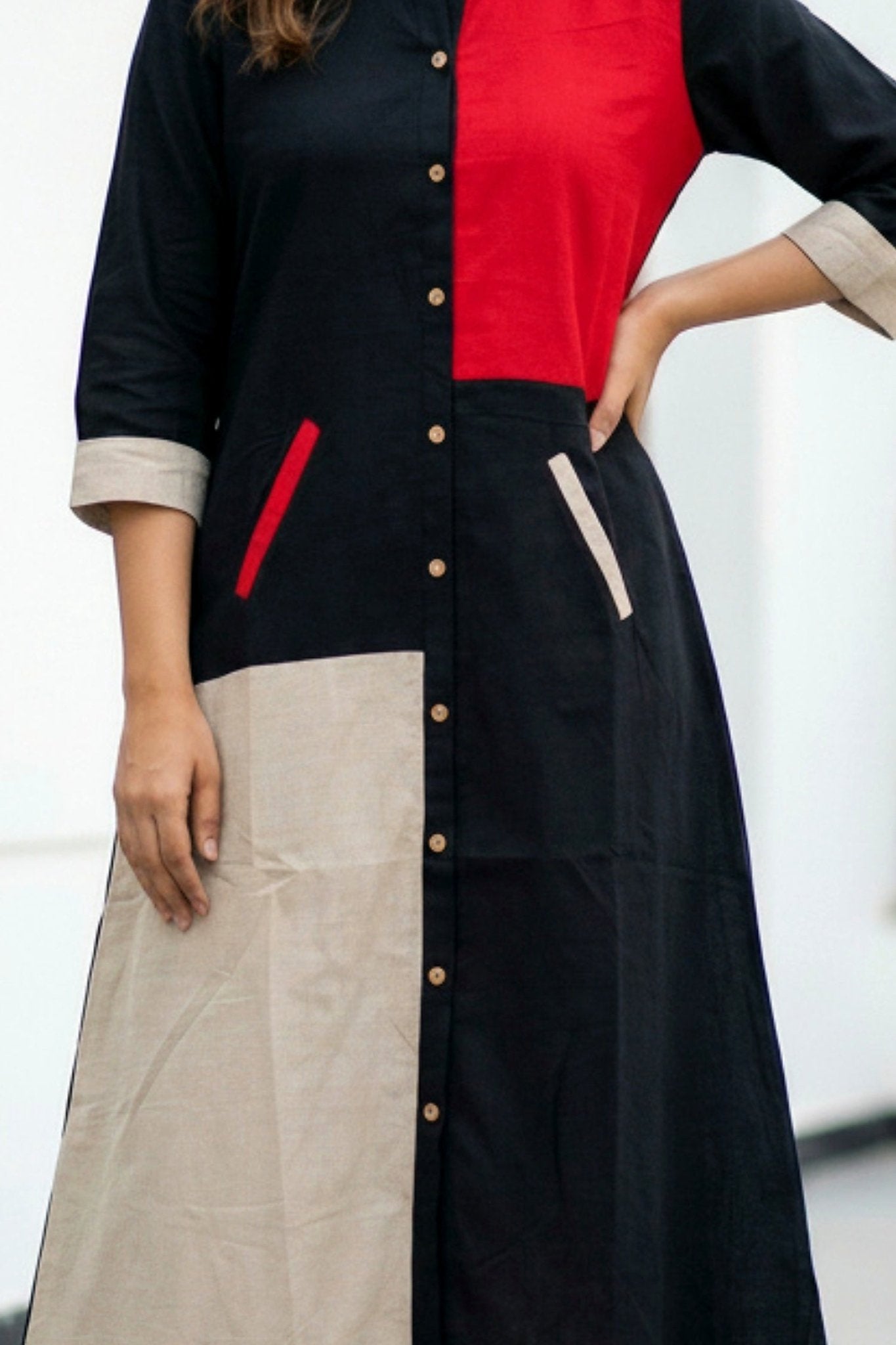 Multi Patterned Red & Black Cotton Cord Set - Freyaa USA & Canada