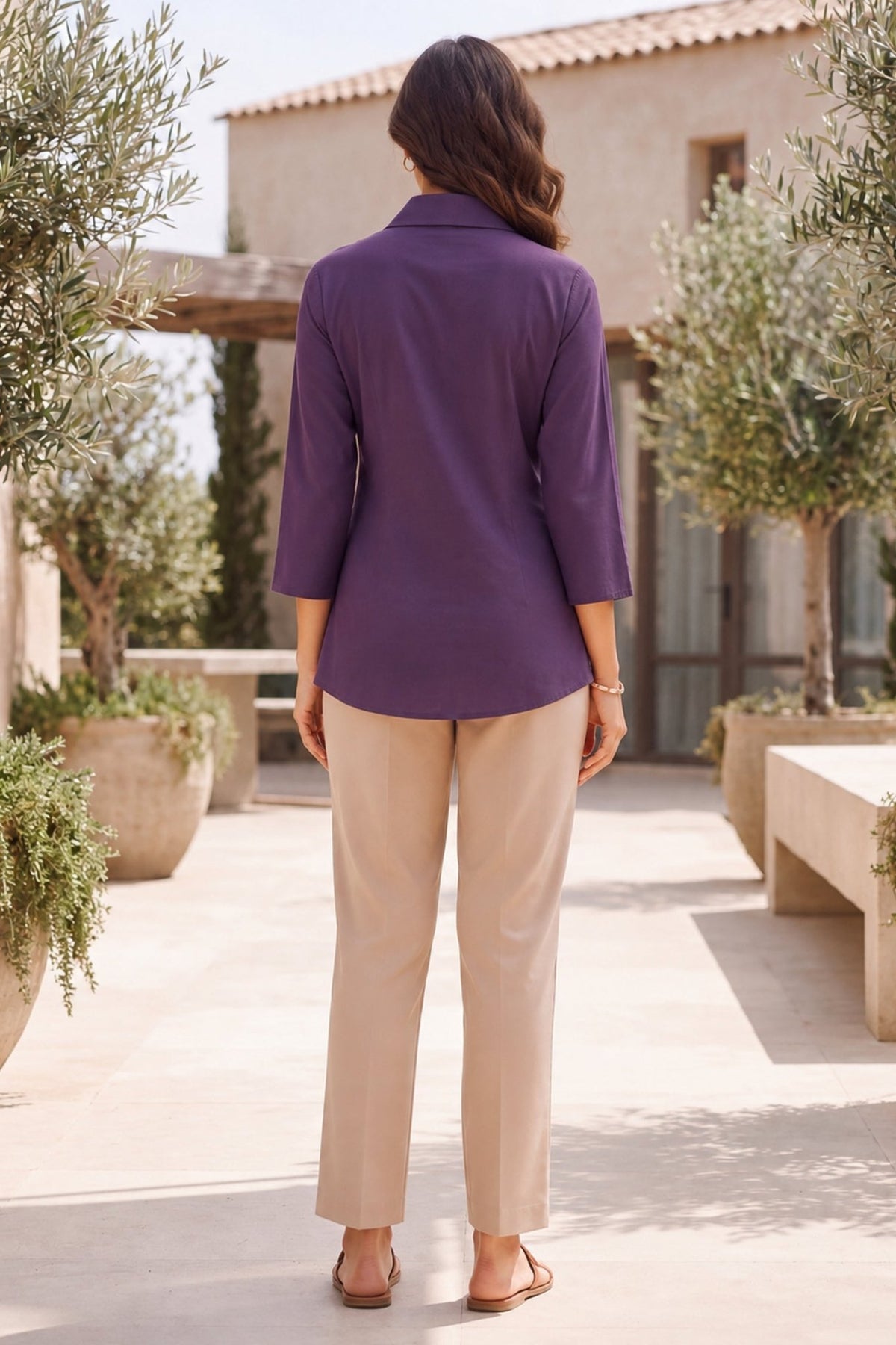 Plum Botanical Embroidered Shirt - Freyaa