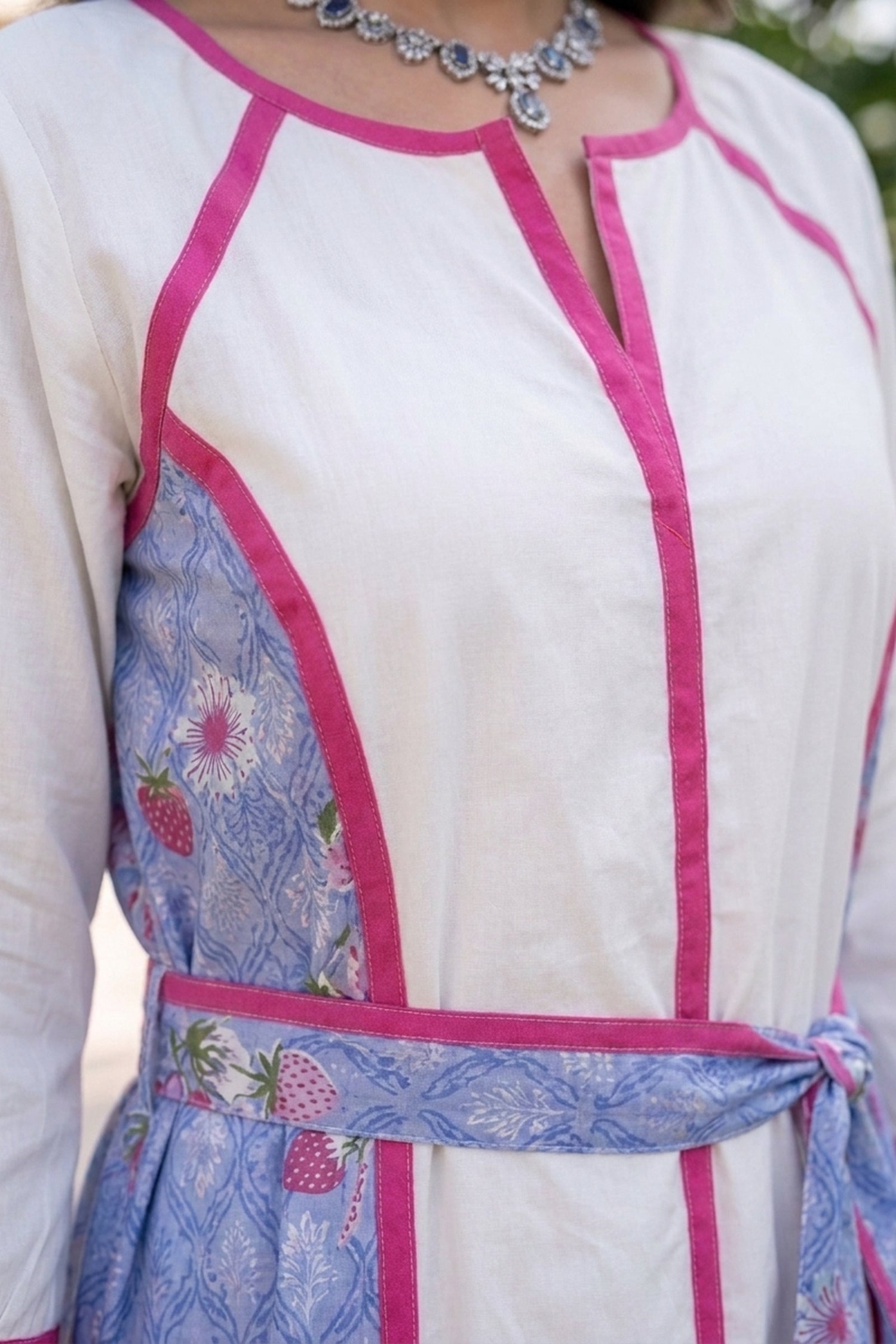 Floral & Strawberry Printed Casual Dress