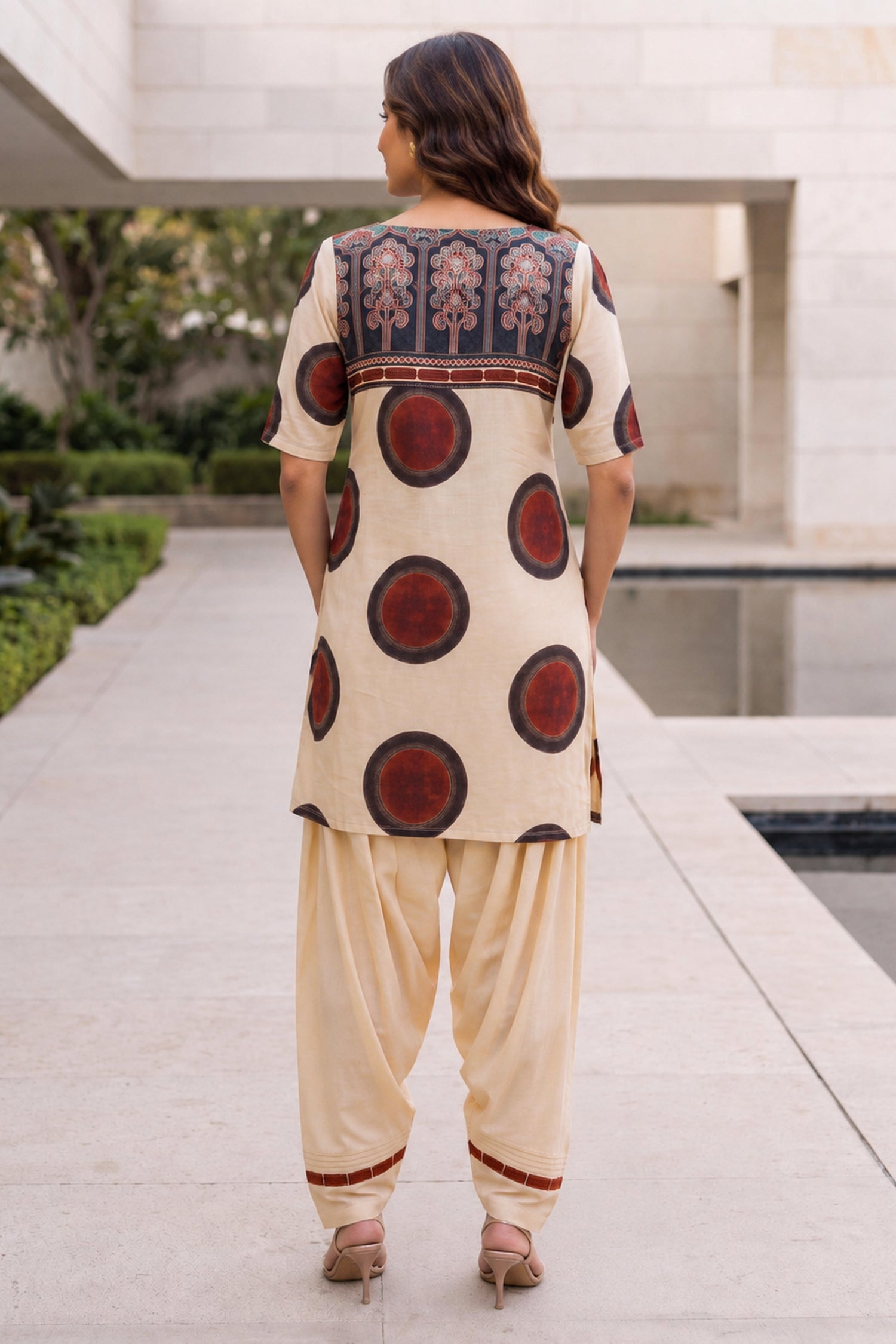 Printed Cotton Farshi Salwar Kurta Co-Ord Set.