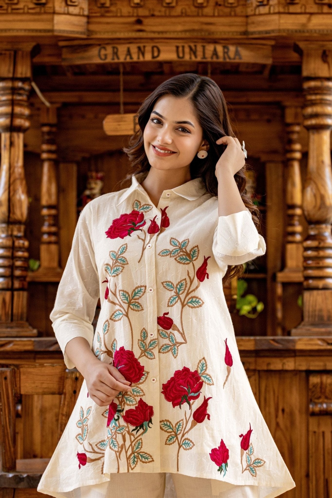 Floral Front Charm Co-ord Set - Freyaa USA & Canada