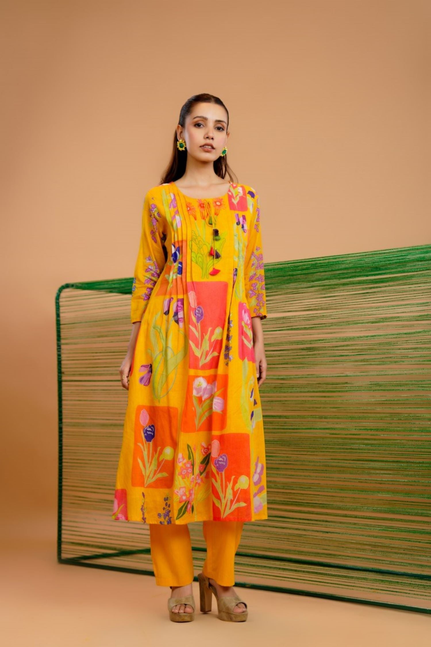 Mustard Muse Printed Cotton Cord Set