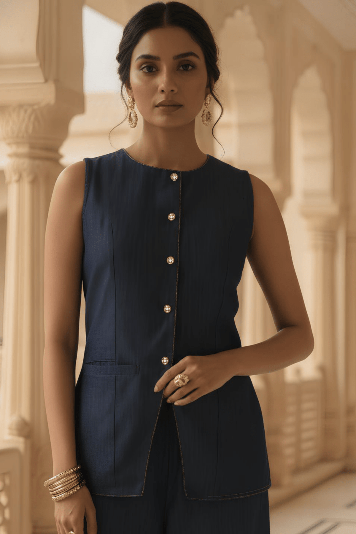 Navy Blue Co-Ord Set - Freyaa USA & Canada