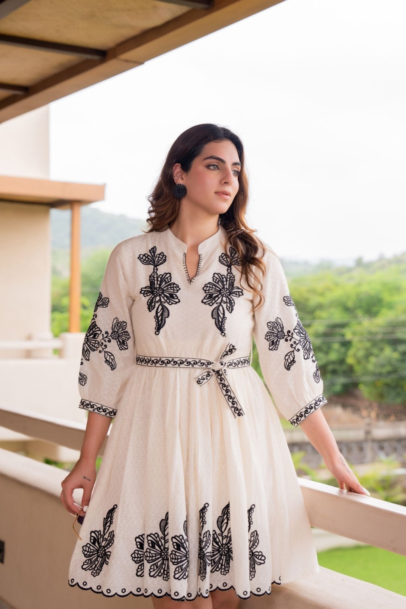 The Off-White Embroidered Tunic - Freyaa USA & Canada