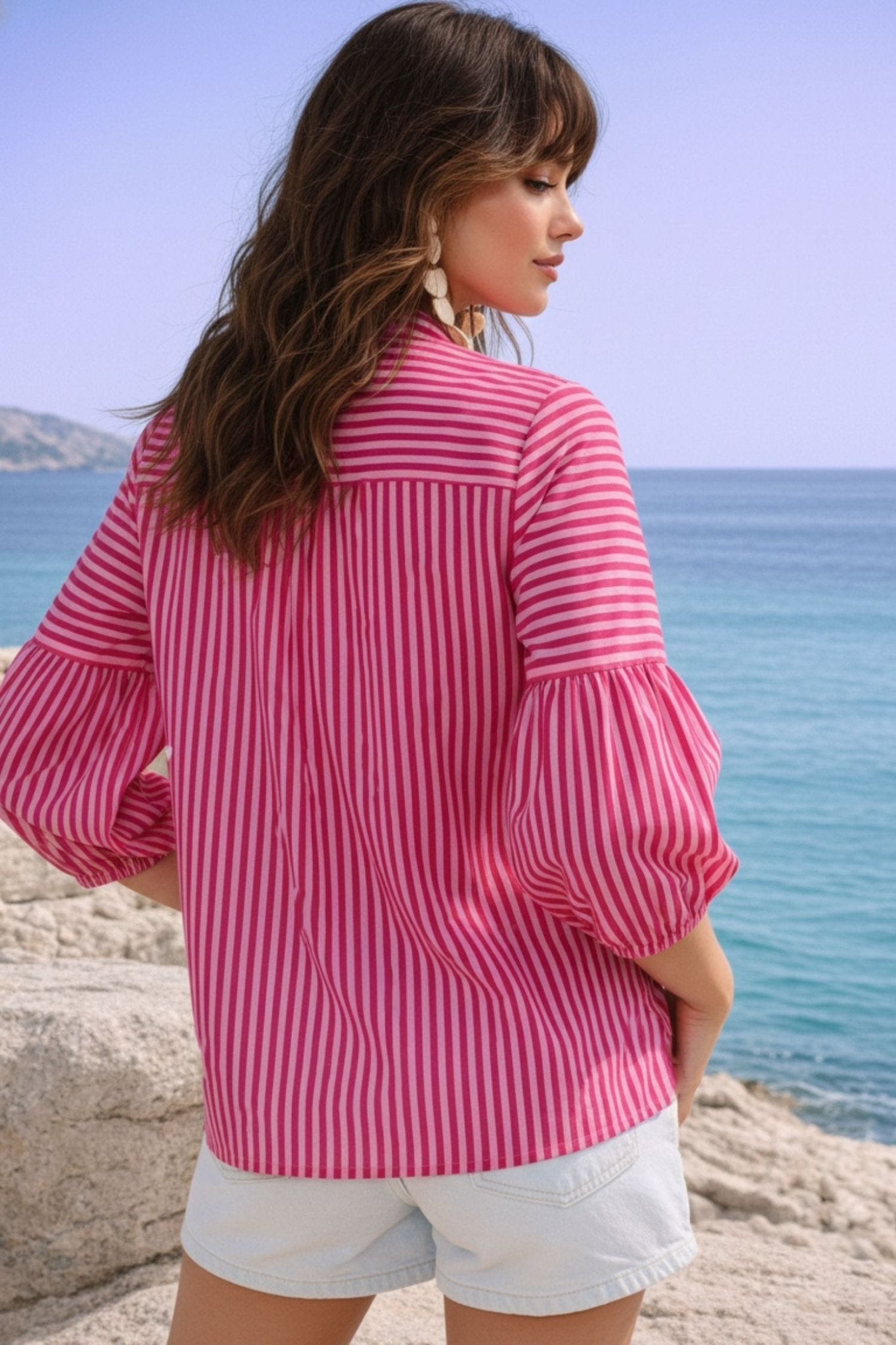 Pink Shirt with Heart Print Design - Freyaa USA & Canada